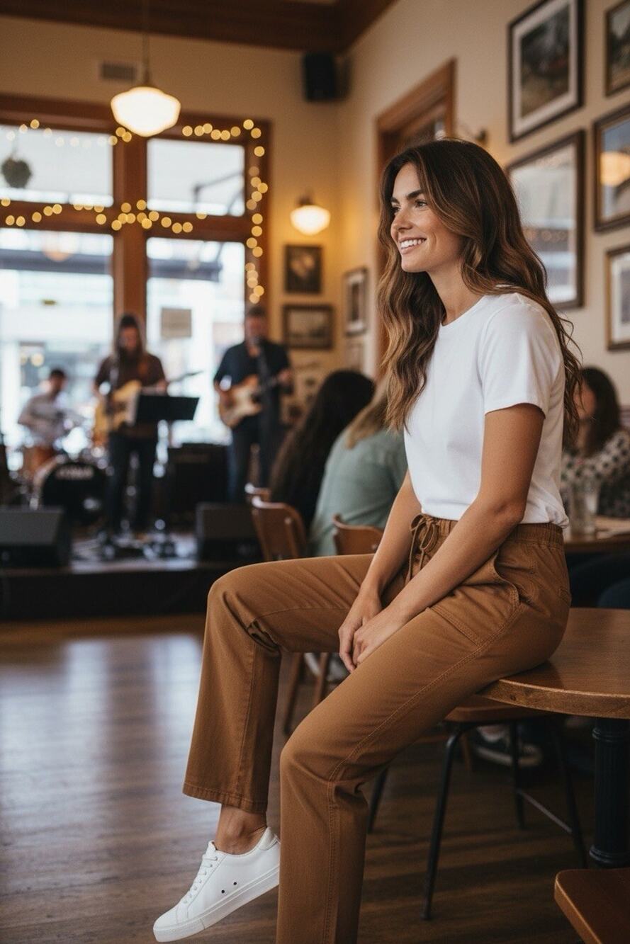 Judy Blue High Waist Garment Dyed 11/30 Camel Brown Cuffed Jogger Denim Jeans